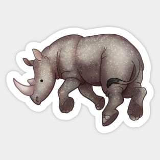 Cozy Rhinoceros Sticker